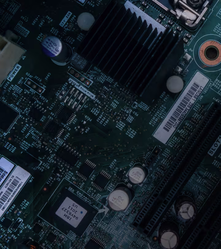 Close-up of a server circuit board