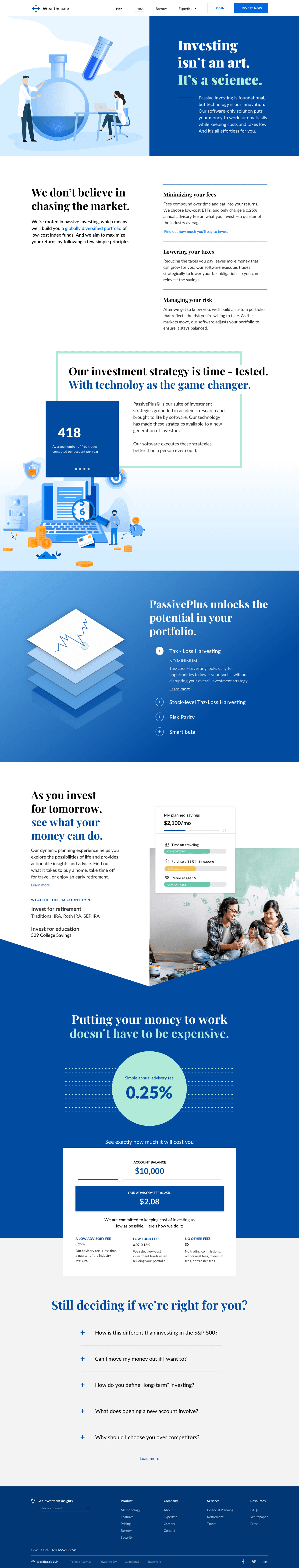Wealthscale website invest page